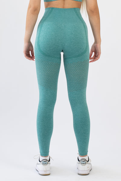 Green gym leggings back