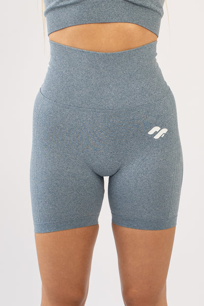 Scrunch butt gym shorts - Blue - Front View