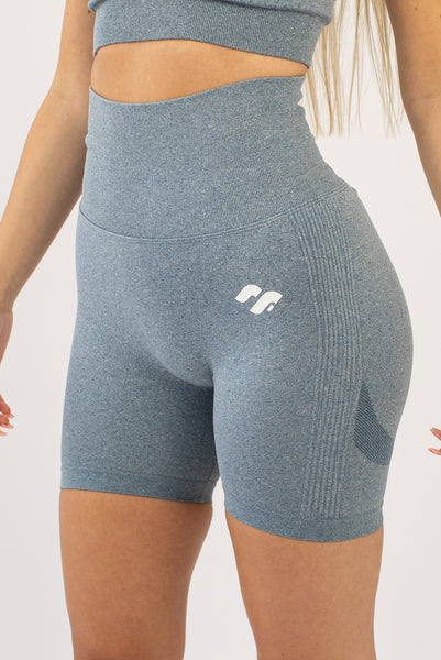 Scrunch butt gym shorts - Blue - Front side View