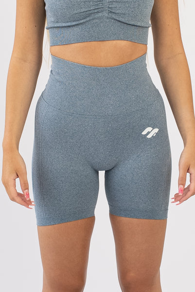 Scrunch butt gym shorts - Blue - Front View 2