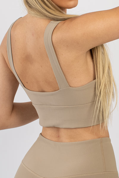Balance Ribbed Bra - Tan