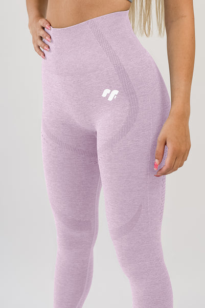 Purple gym leggings front detail
