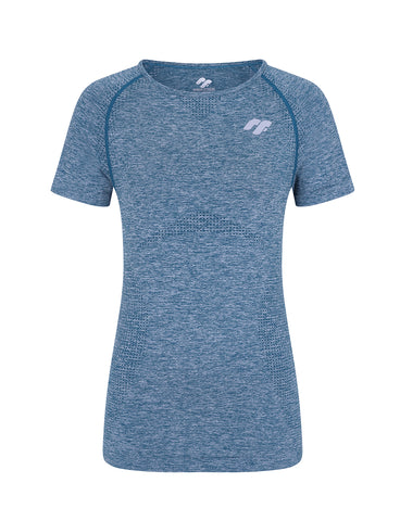 Womens Seamless Fitness T-shirt - Blue 1