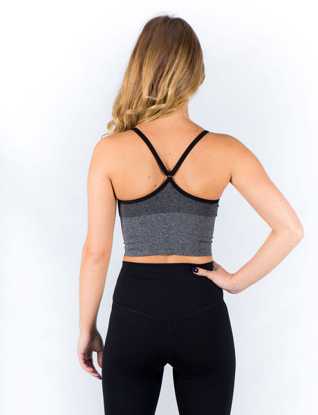 workout crop top grey back view
