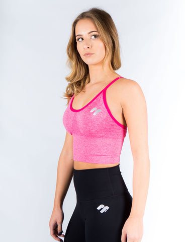 workout crop top pink
