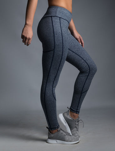 High Waist Gym Leggings - Blue 1