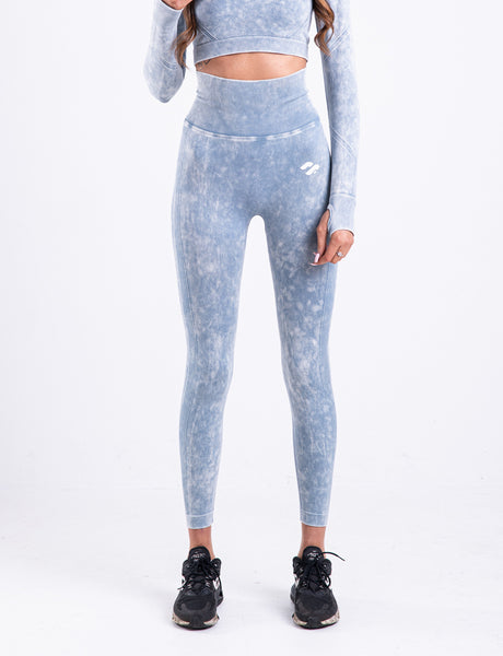 Scrunch bum leggings - Light Blue - Front view